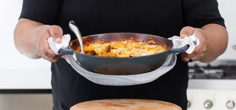 Man holding everyday pan